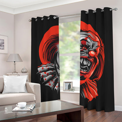 Evil Clown Print Blackout Grommet Curtains