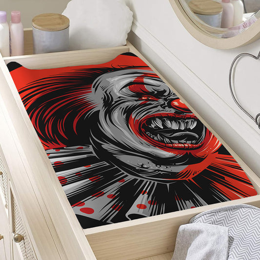 Evil Clown Print Changing Pad Cover