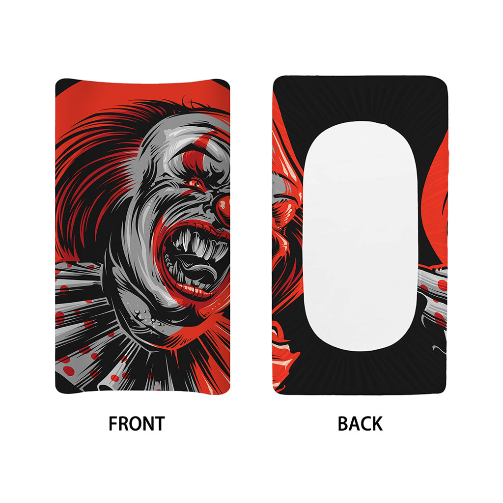 Evil Clown Print Changing Pad Cover