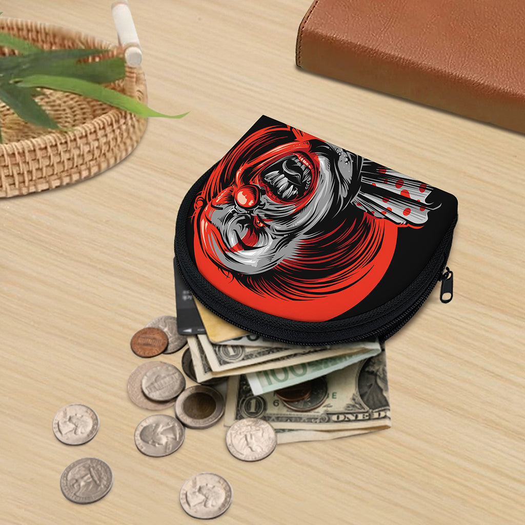 Evil Clown Print Coin Purse