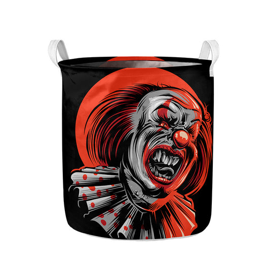 Evil Clown Print Collapsible Laundry Basket