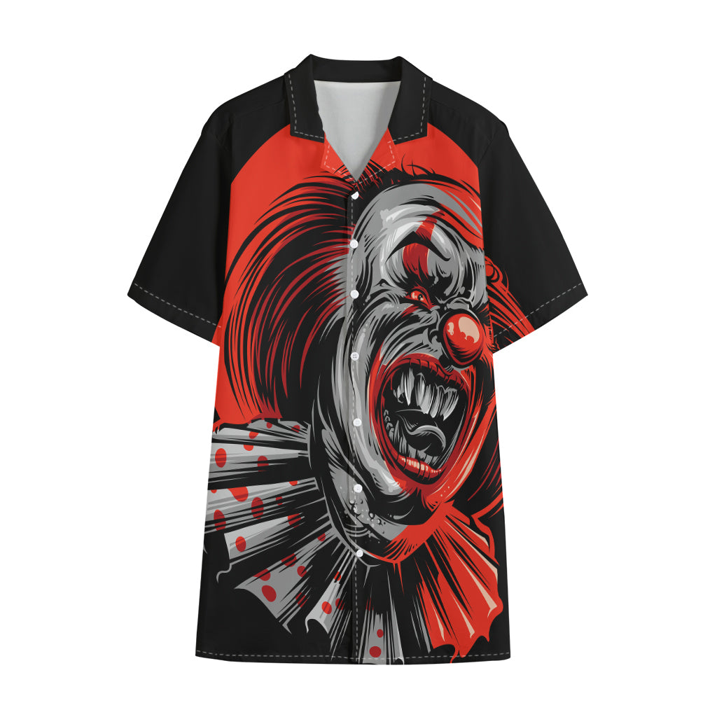 Evil Clown Print Cotton Hawaiian Shirt