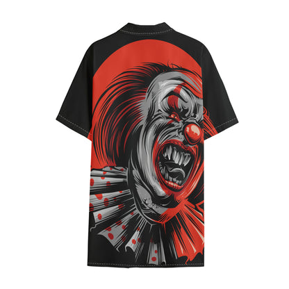 Evil Clown Print Cotton Hawaiian Shirt
