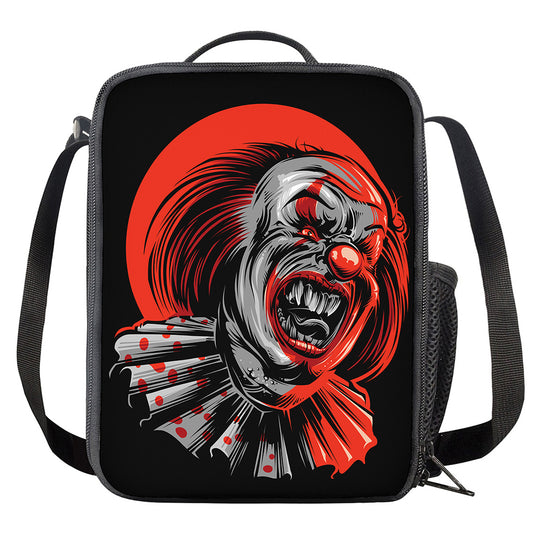 Evil Clown Print Crossbody Lunch Bag