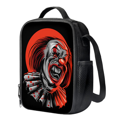 Evil Clown Print Crossbody Lunch Bag