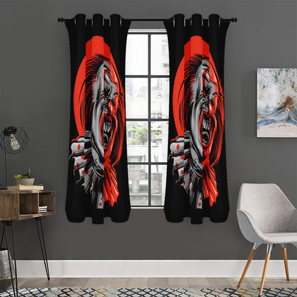 Evil Clown Print Curtain