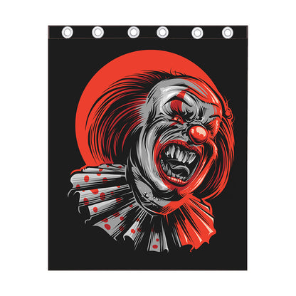 Evil Clown Print Curtain