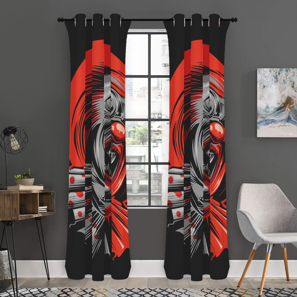 Evil Clown Print Curtain