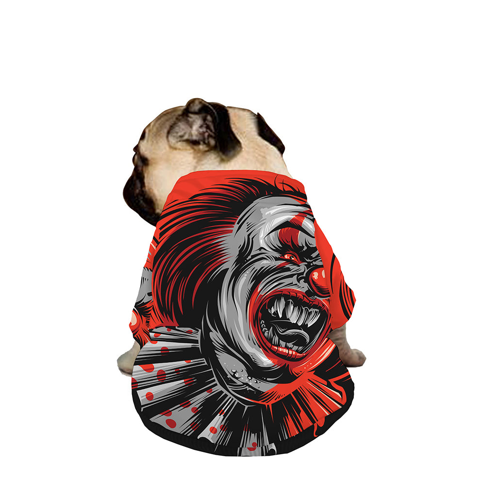 Evil Clown Print Dog Zip Up Jacket