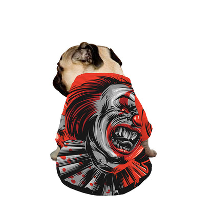 Evil Clown Print Dog Zip Up Jacket