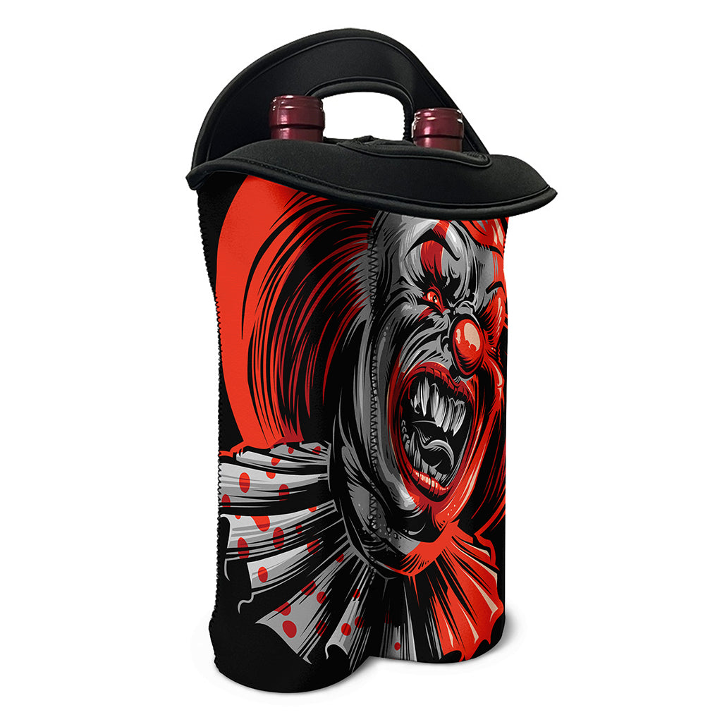 Evil Clown Print Double Neoprene Wine Tote