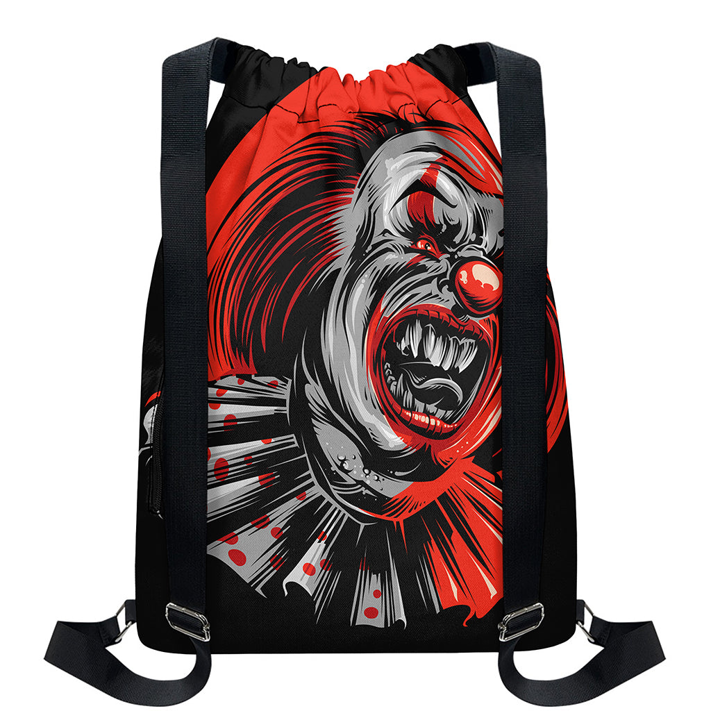 Evil Clown Print Drawstring Backpack