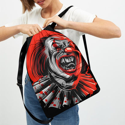 Evil Clown Print Drawstring Backpack