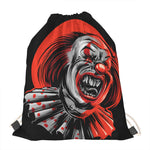 Evil Clown Print Drawstring Bag
