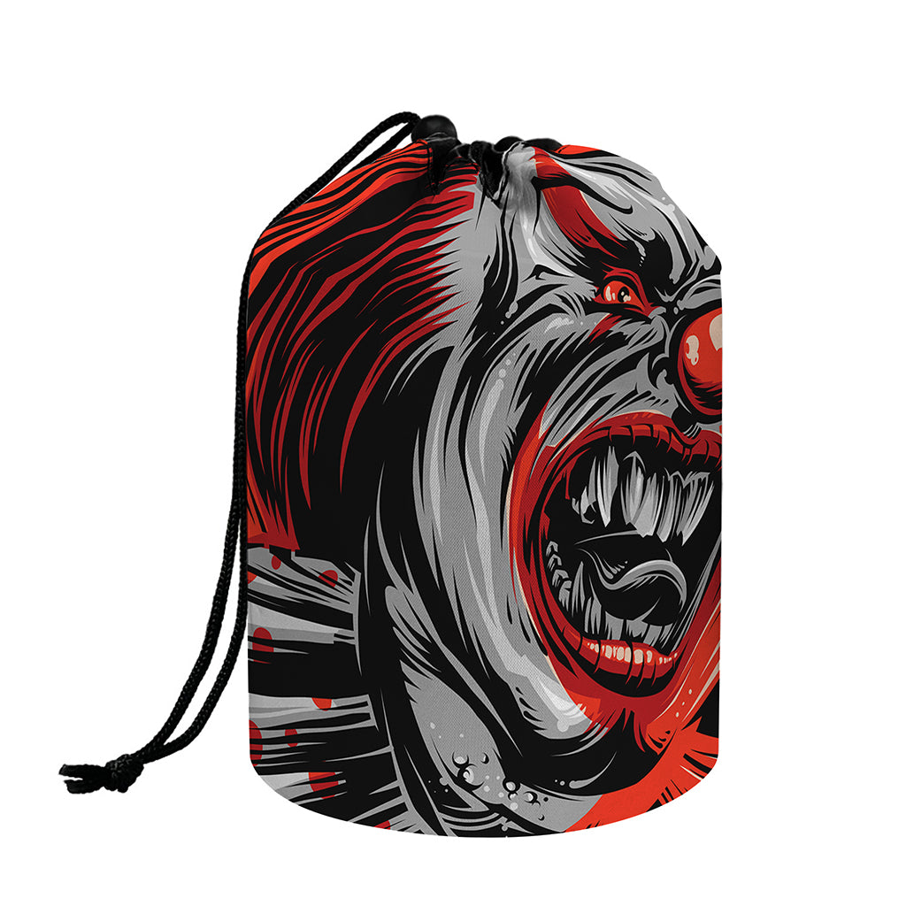Evil Clown Print Drawstring Makeup Bag