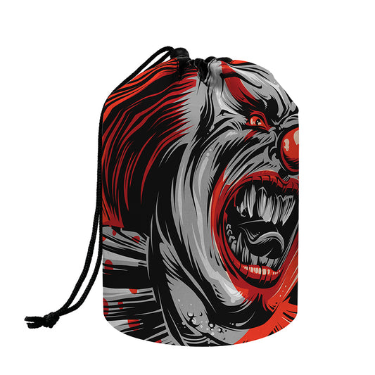 Evil Clown Print Drawstring Makeup Bag