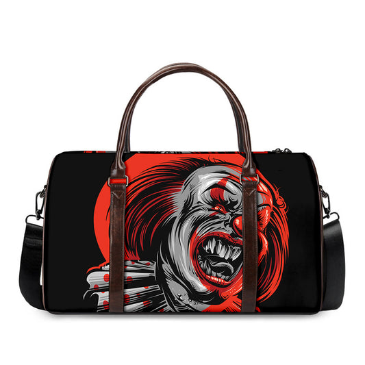 Evil Clown Print Duffle Bag