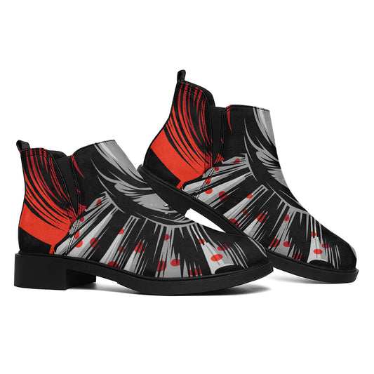 Evil Clown Print Flat Ankle Boots