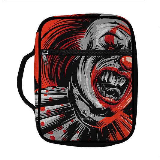 Evil Clown Print Front Pocket Bible Bag