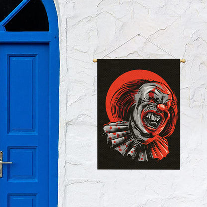Evil Clown Print Garden Flag