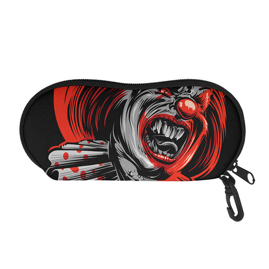 Evil Clown Print Glasses Case