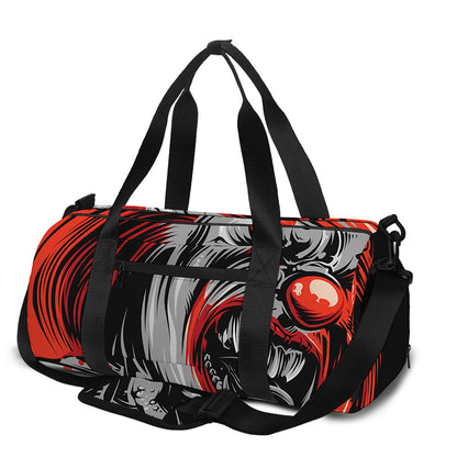 Evil Clown Print Gym Bag