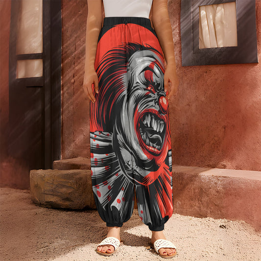 Evil Clown Print Harem Pants