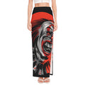 Evil Clown Print High Slit Maxi Skirt