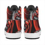 Evil Clown Print High Top Leather Sneakers
