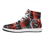 Evil Clown Print High Top Leather Sneakers