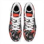 Evil Clown Print High Top Leather Sneakers
