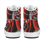 Evil Clown Print High Top Leather Sneakers