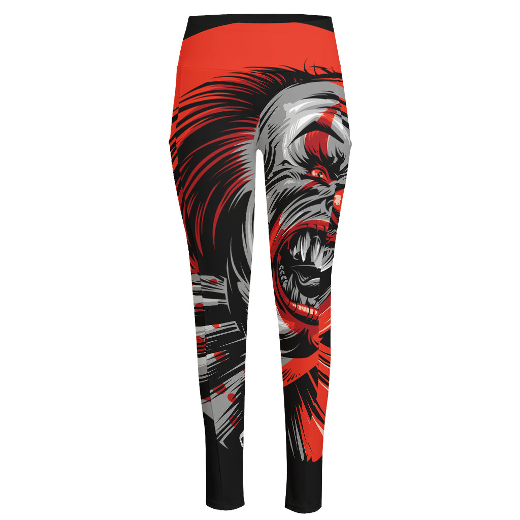 Evil Clown Print High-Waisted Pocket Leggings
