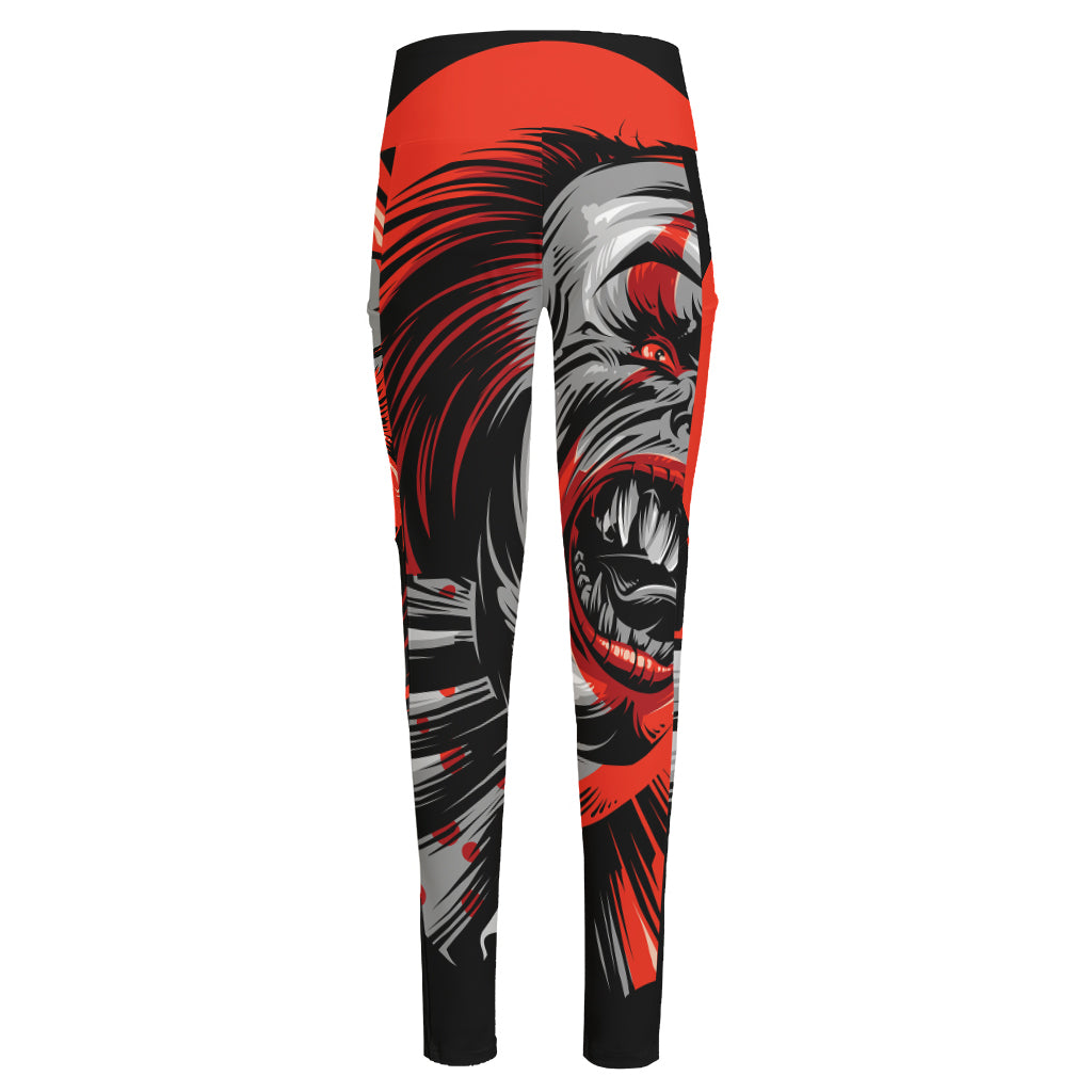 Evil Clown Print High-Waisted Pocket Leggings