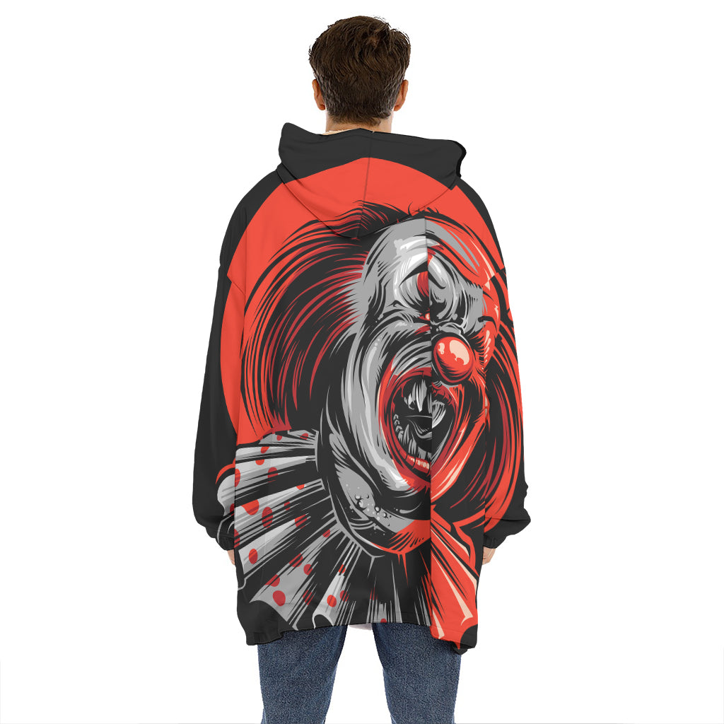 Evil Clown Print Hoodie Blanket