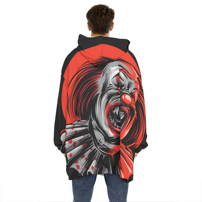 Evil Clown Print Hoodie Blanket