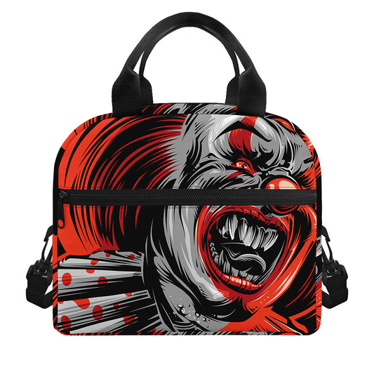 Evil Clown Print Insulated Lunch Bag