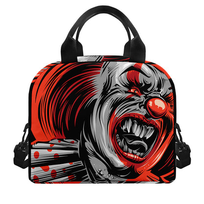 Evil Clown Print Insulated Lunch Bag