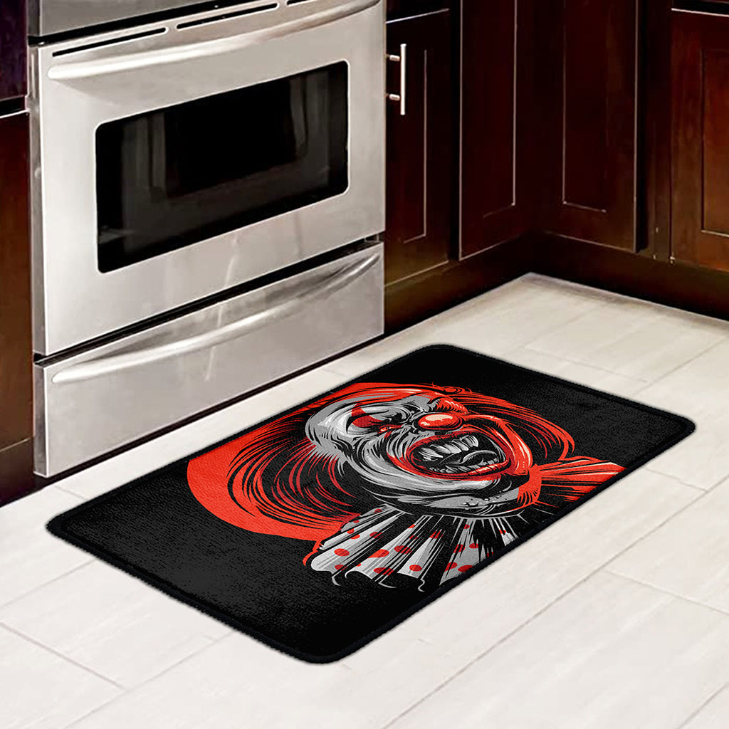 Evil Clown Print Kitchen Mat