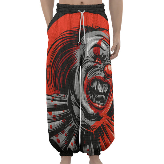 Evil Clown Print Lantern Pants