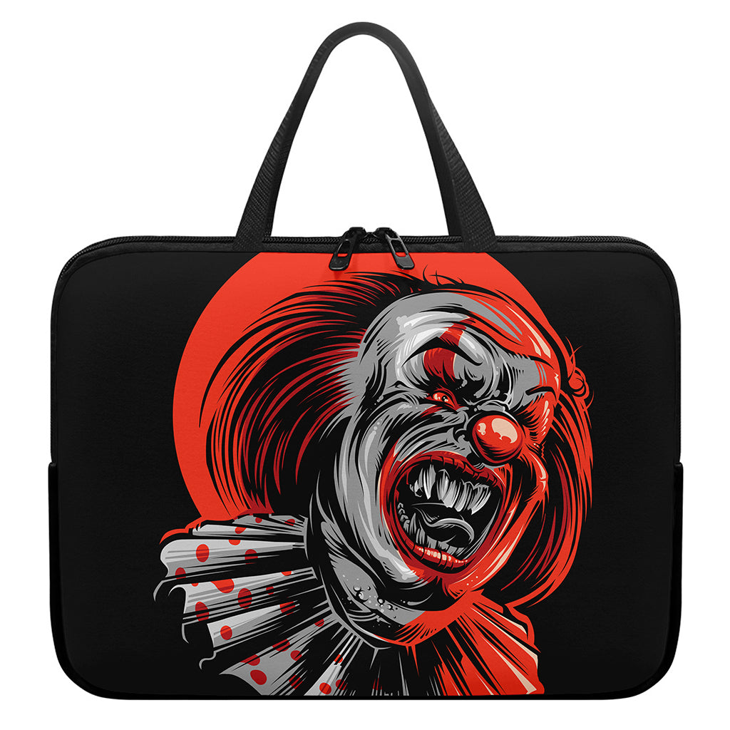 Evil Clown Print Laptop Sleeve With Handle