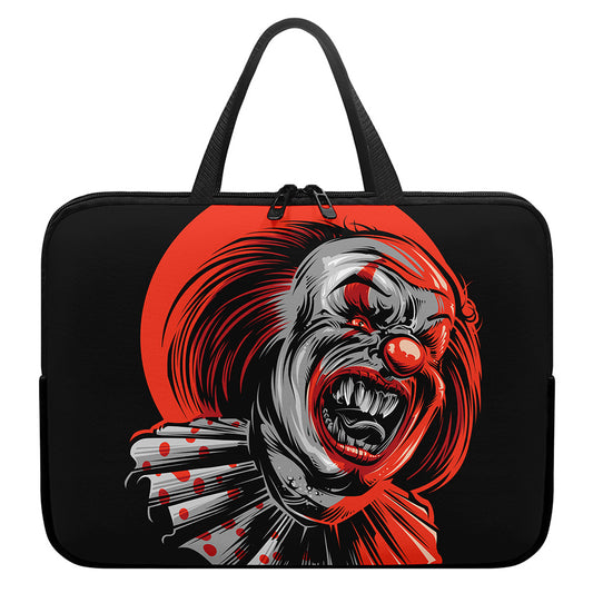 Evil Clown Print Laptop Sleeve With Handle
