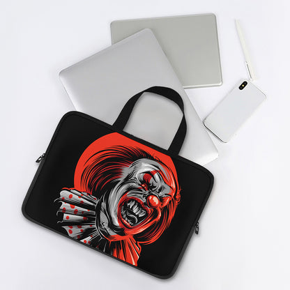 Evil Clown Print Laptop Sleeve With Handle