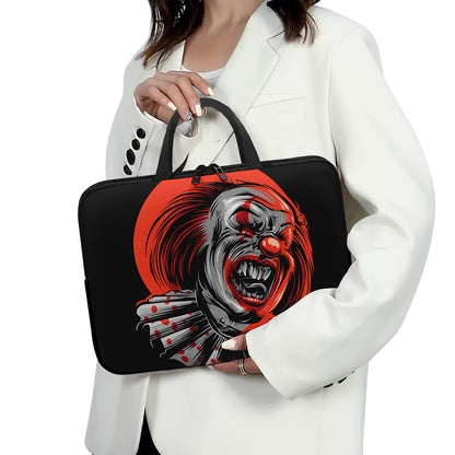 Evil Clown Print Laptop Sleeve With Handle