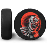 Evil Clown Print Leather Spare Tire Cover
