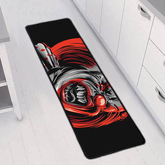 Evil Clown Print Long Kitchen Mat