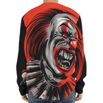 Evil Clown Print Long Sleeve Baseball Jersey