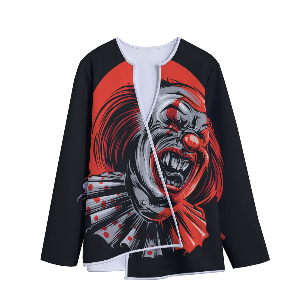 Evil Clown Print Long Sleeve Short Coat