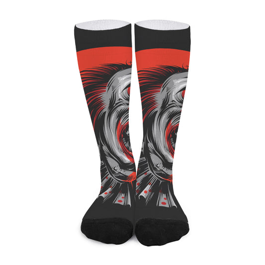 Evil Clown Print Long Socks