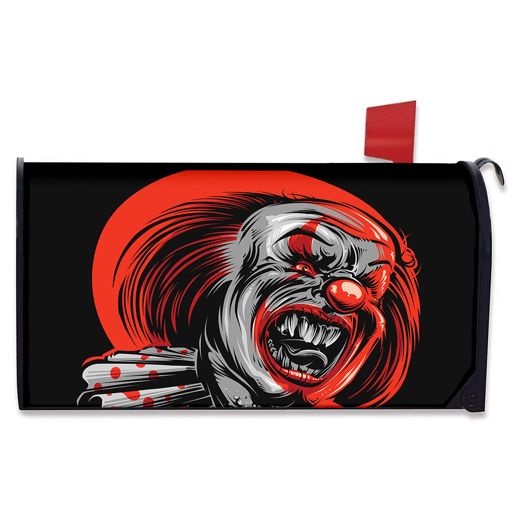Evil Clown Print Mailbox Cover